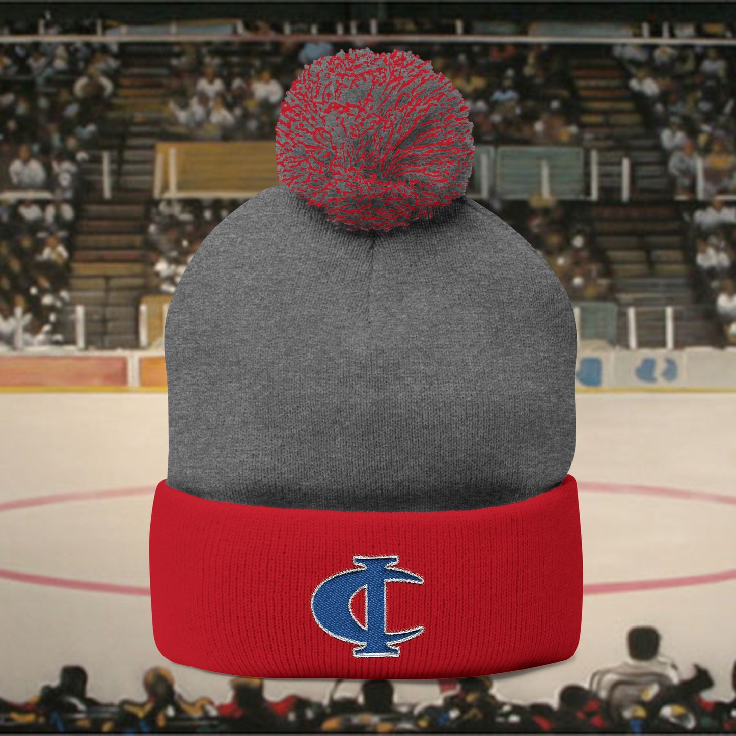 C-I Bluejackets - Embroidered Beanie w/Pom-Pom