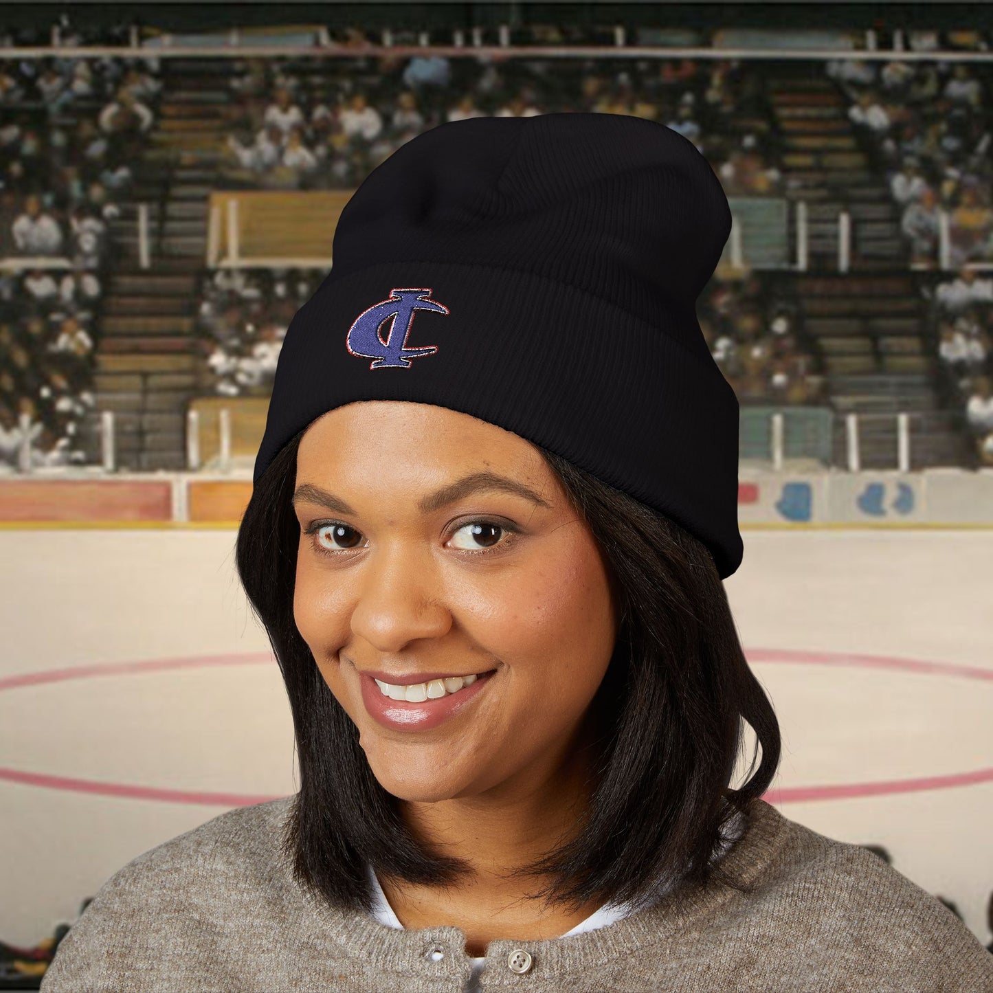 C-I Embroidered Classic Cuffed Beanie