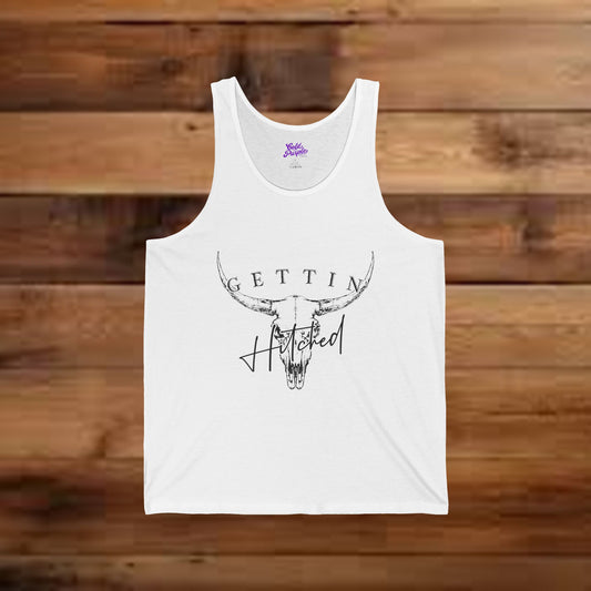 Gettin' Hitched & Gettin' Rowdy Tank (bold/primary color options)