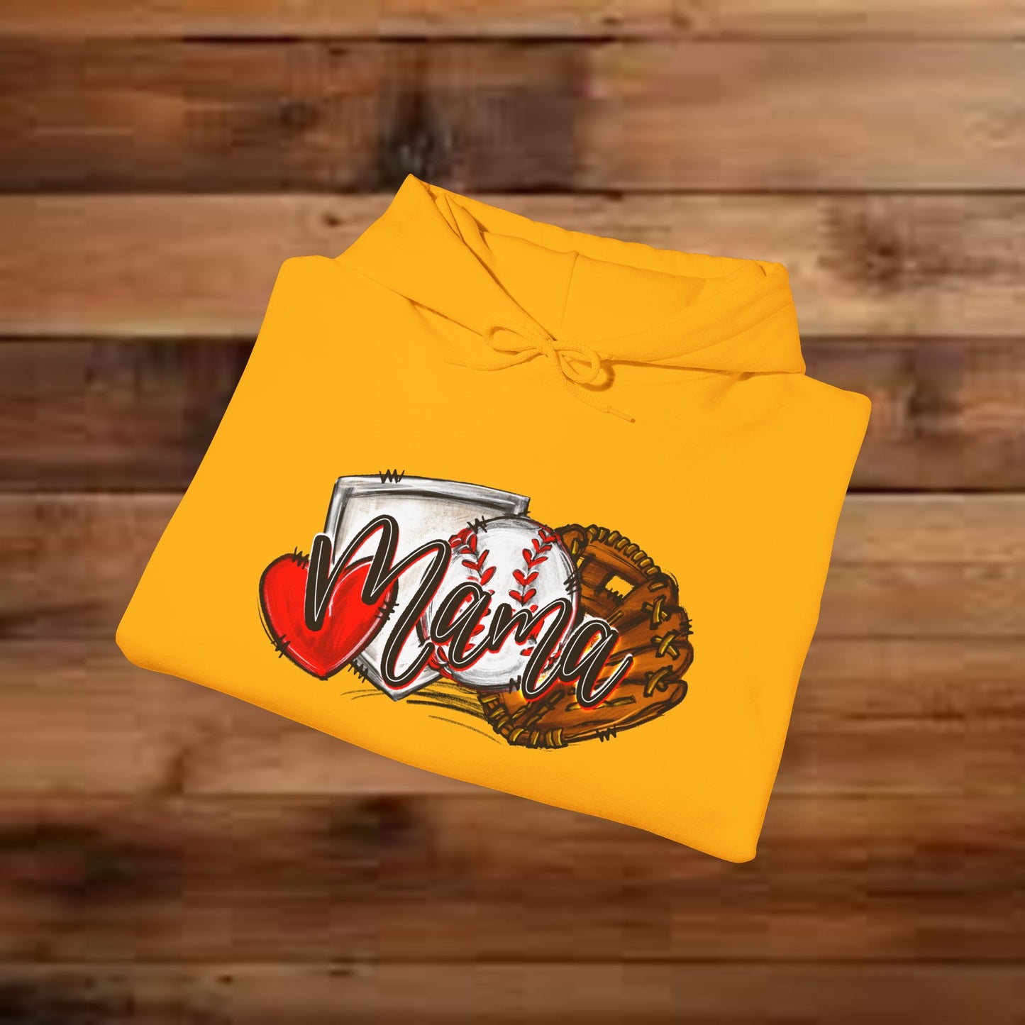 Baseball MAMA (Sketched artwork - Unisex Heavy Blend™ Hooded Sweatshirt)