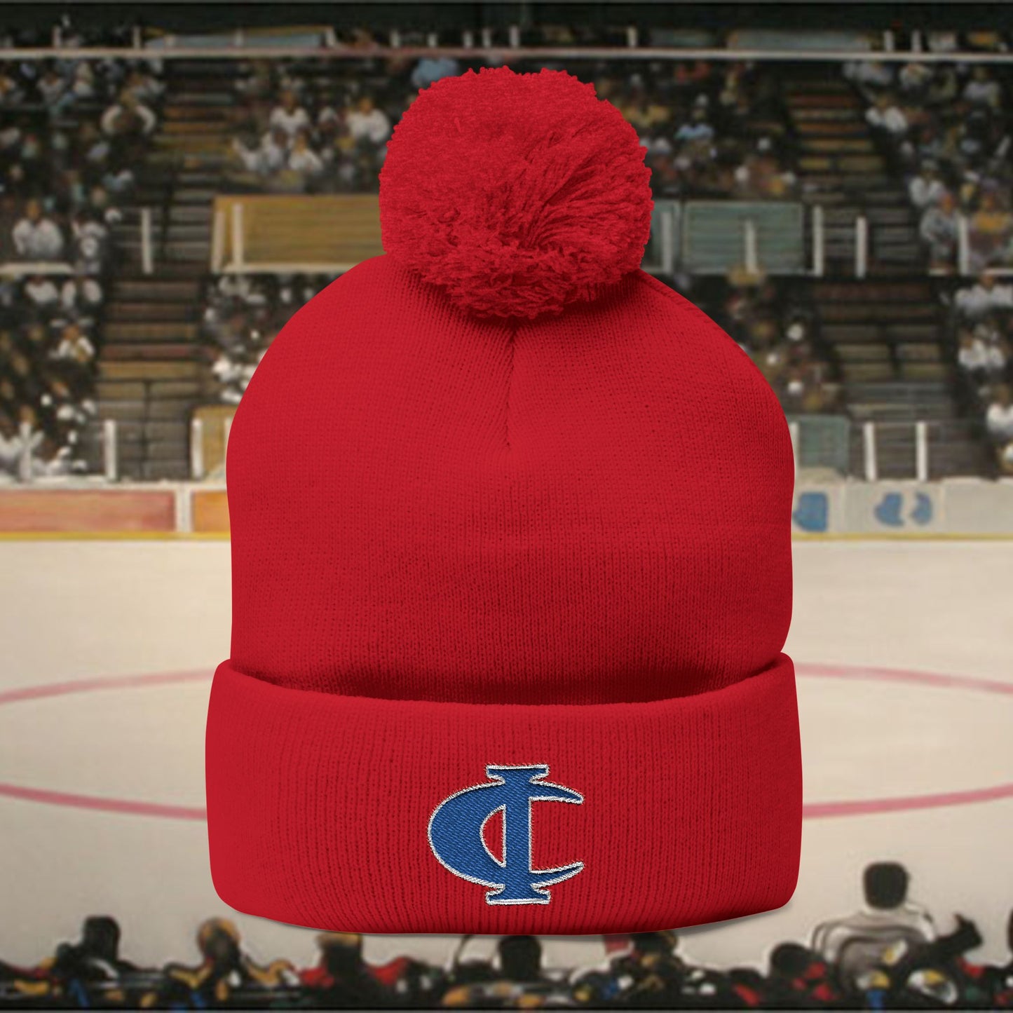 C-I Bluejackets - Embroidered Beanie w/Pom-Pom