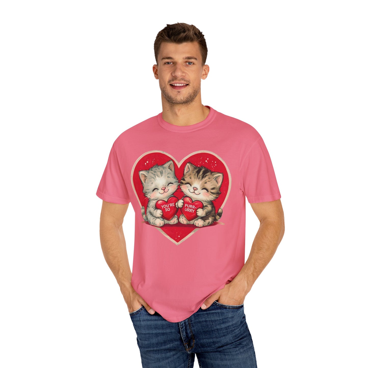 Kitten Valentine - Unisex Garment-Dyed T-shirt
