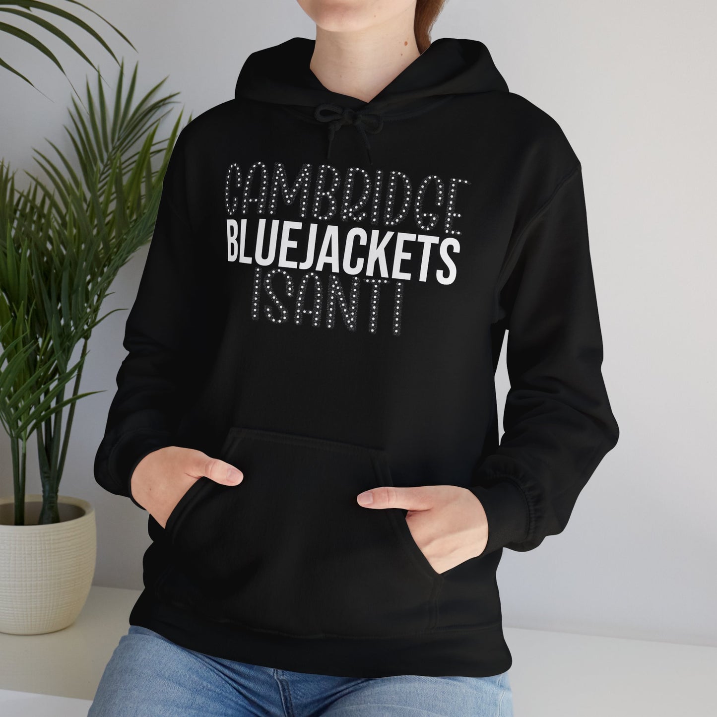 CI - Cambridge-Isanti Bluejackets (Polka Dots Font Unisex Heavy Blend™ Hooded Sweatshirt)