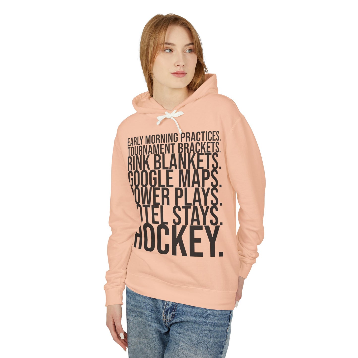 Hockey Lifestyle Hoodie Sweatshirt with Black Text