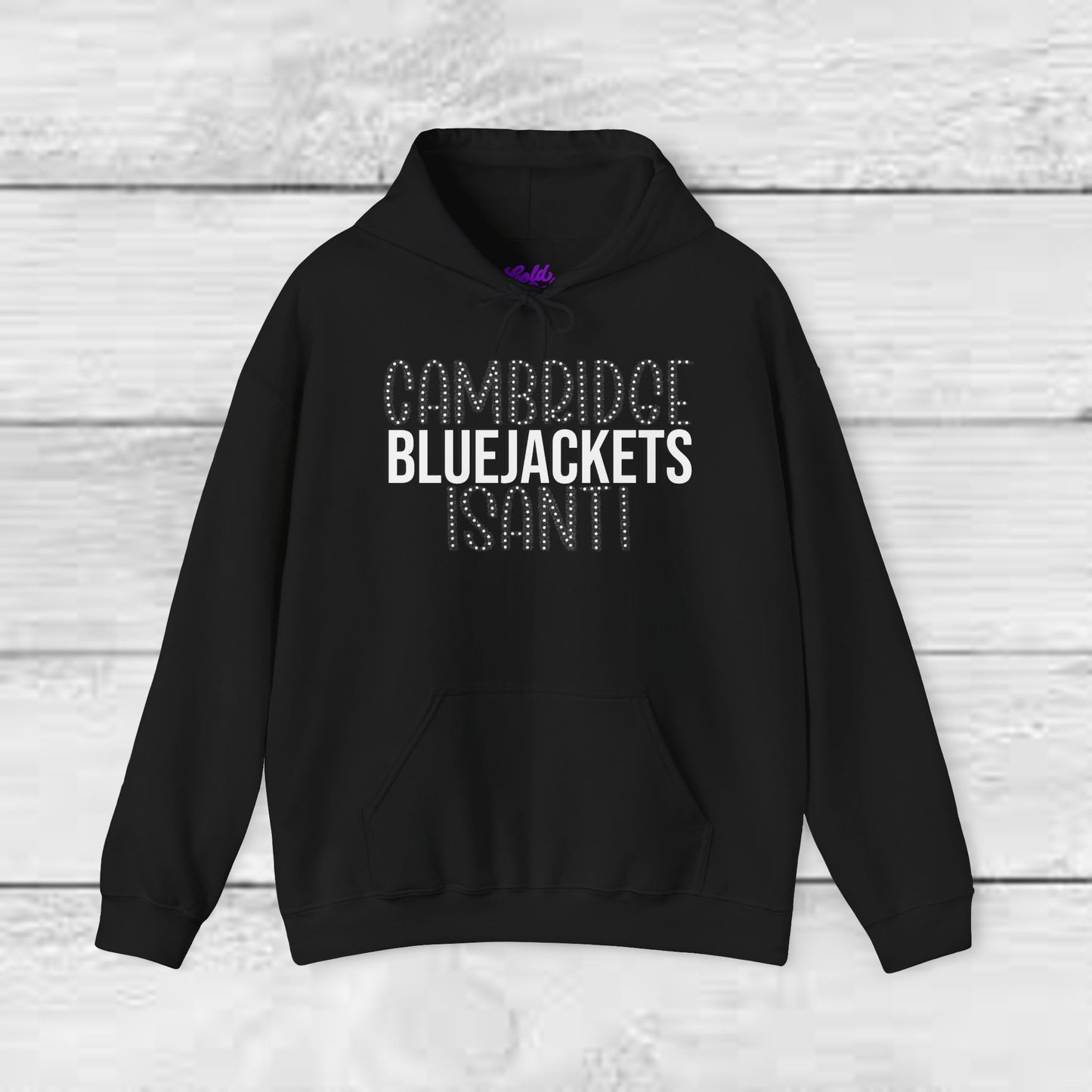 CI - Cambridge-Isanti Bluejackets (Polka Dots Font Unisex Heavy Blend™ Hooded Sweatshirt)