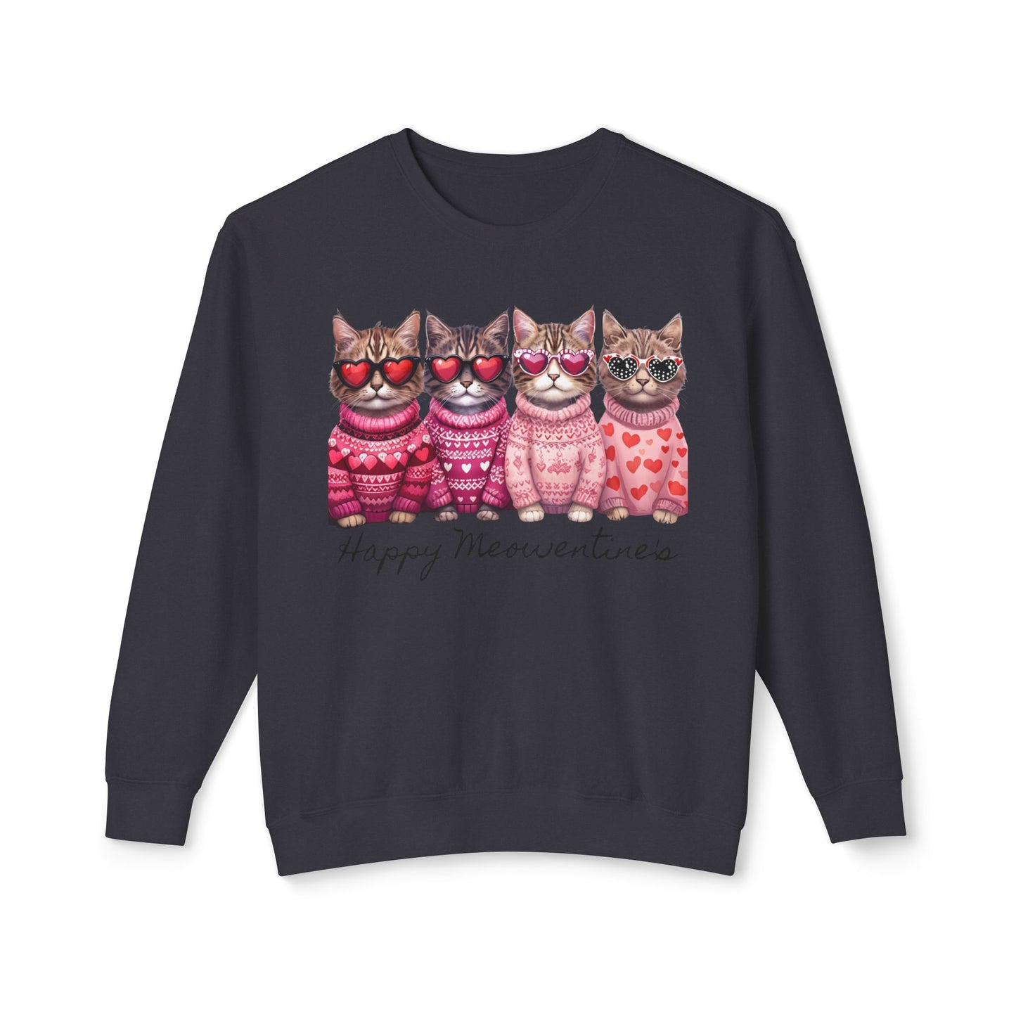 Meowentines - Unisex Lightweight Crewneck Sweatshirt