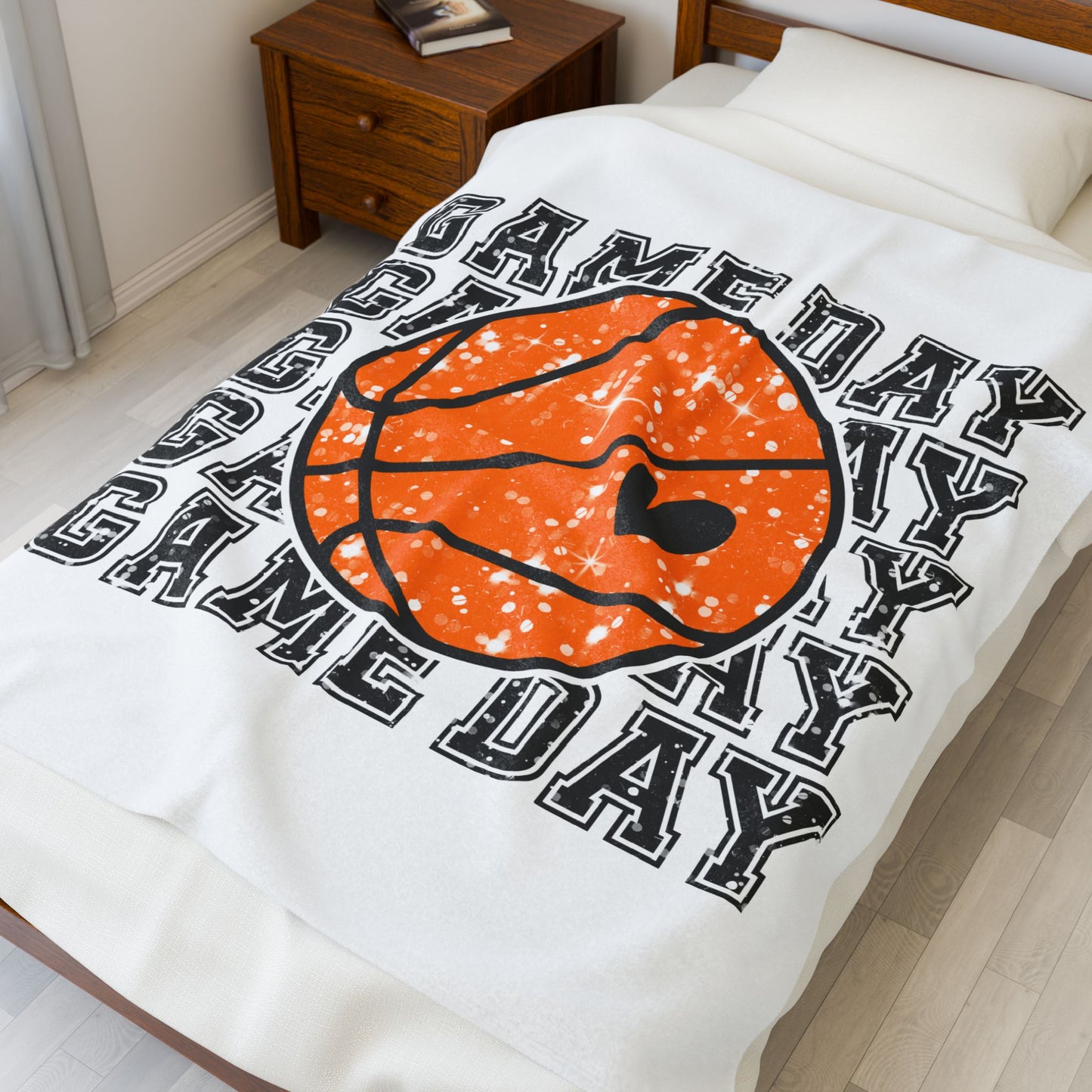 Basketball (game day) ~ Velveteen Plush Blanket