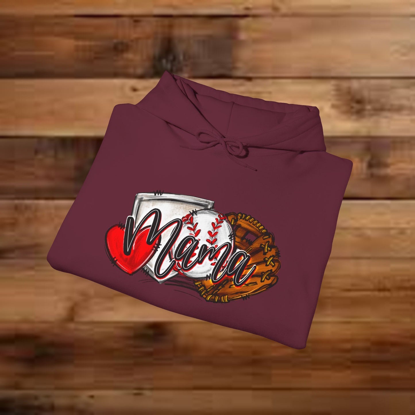 Baseball MAMA (Sketched artwork - Unisex Heavy Blend™ Hooded Sweatshirt)