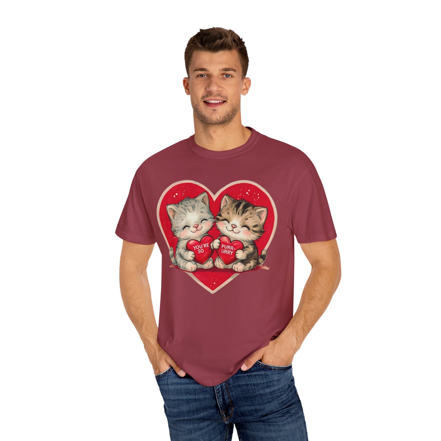 Kitten Valentine - Unisex Garment-Dyed T-shirt
