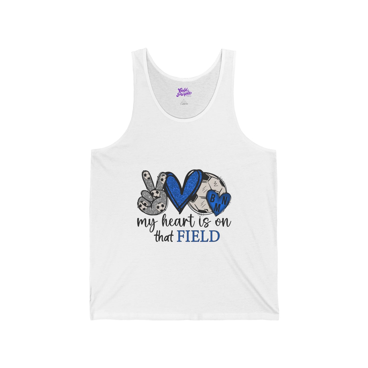Inspirational Unisex Jersey Tank - "My Heart is on that Field"