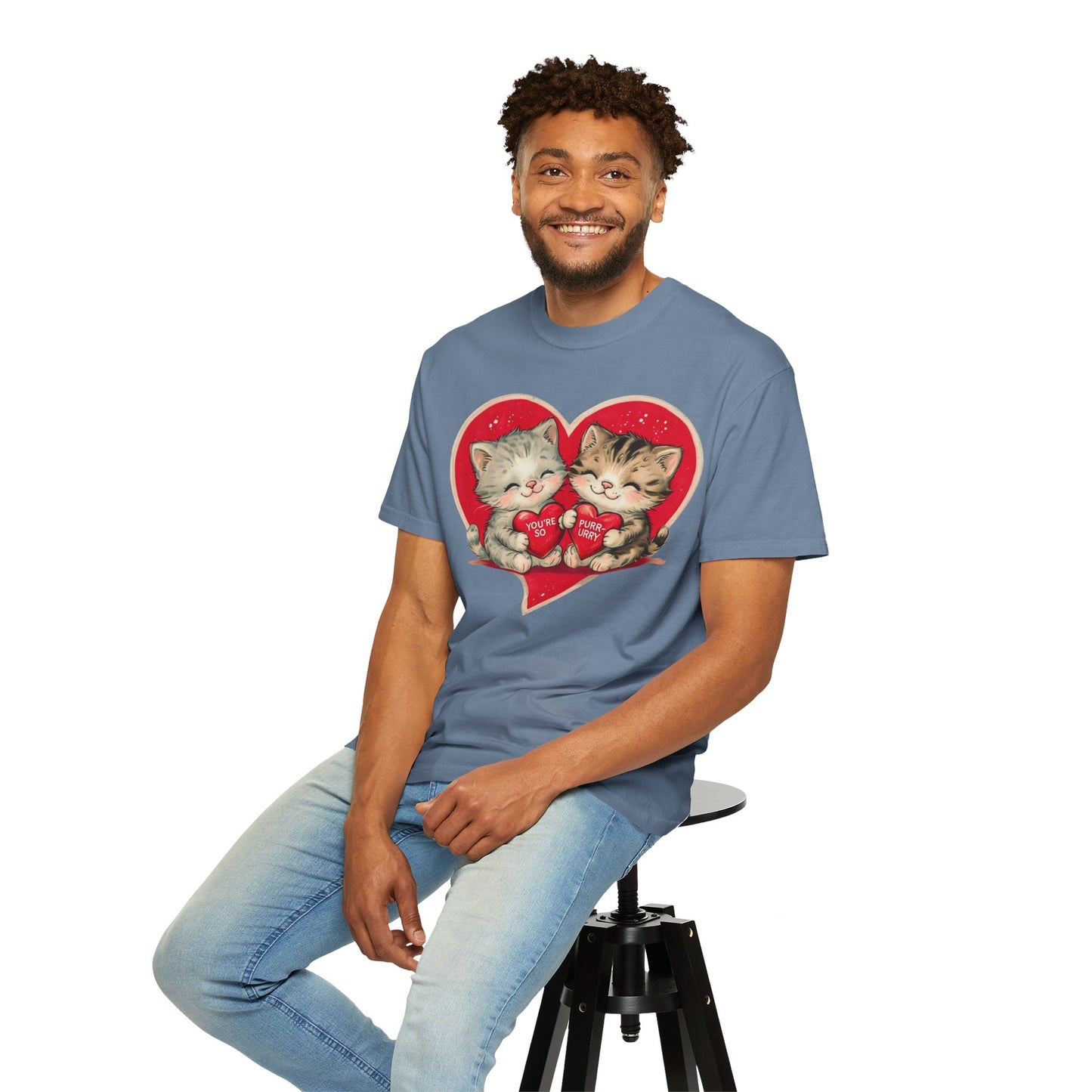 Kitten Valentine - Unisex Garment-Dyed T-shirt