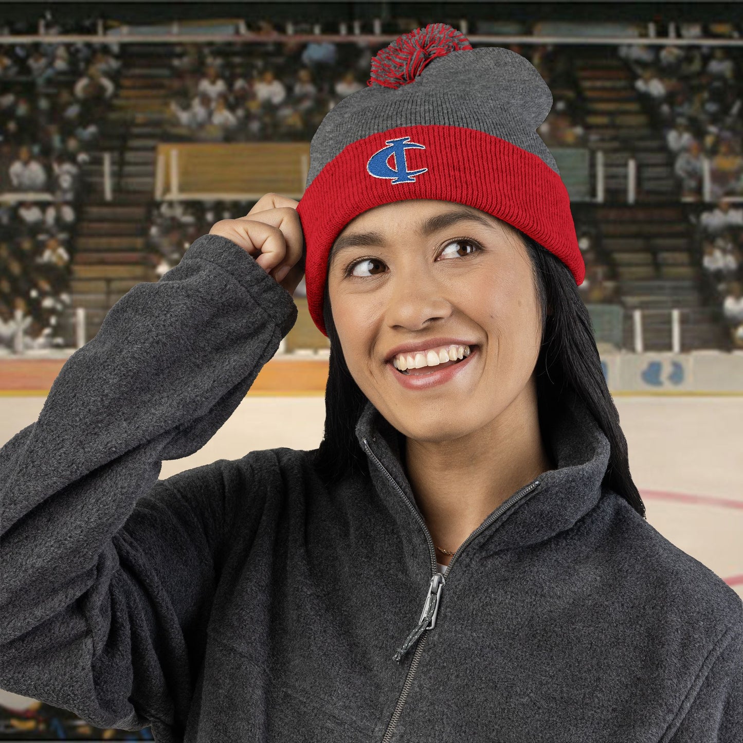 C-I Bluejackets - Embroidered Beanie w/Pom-Pom