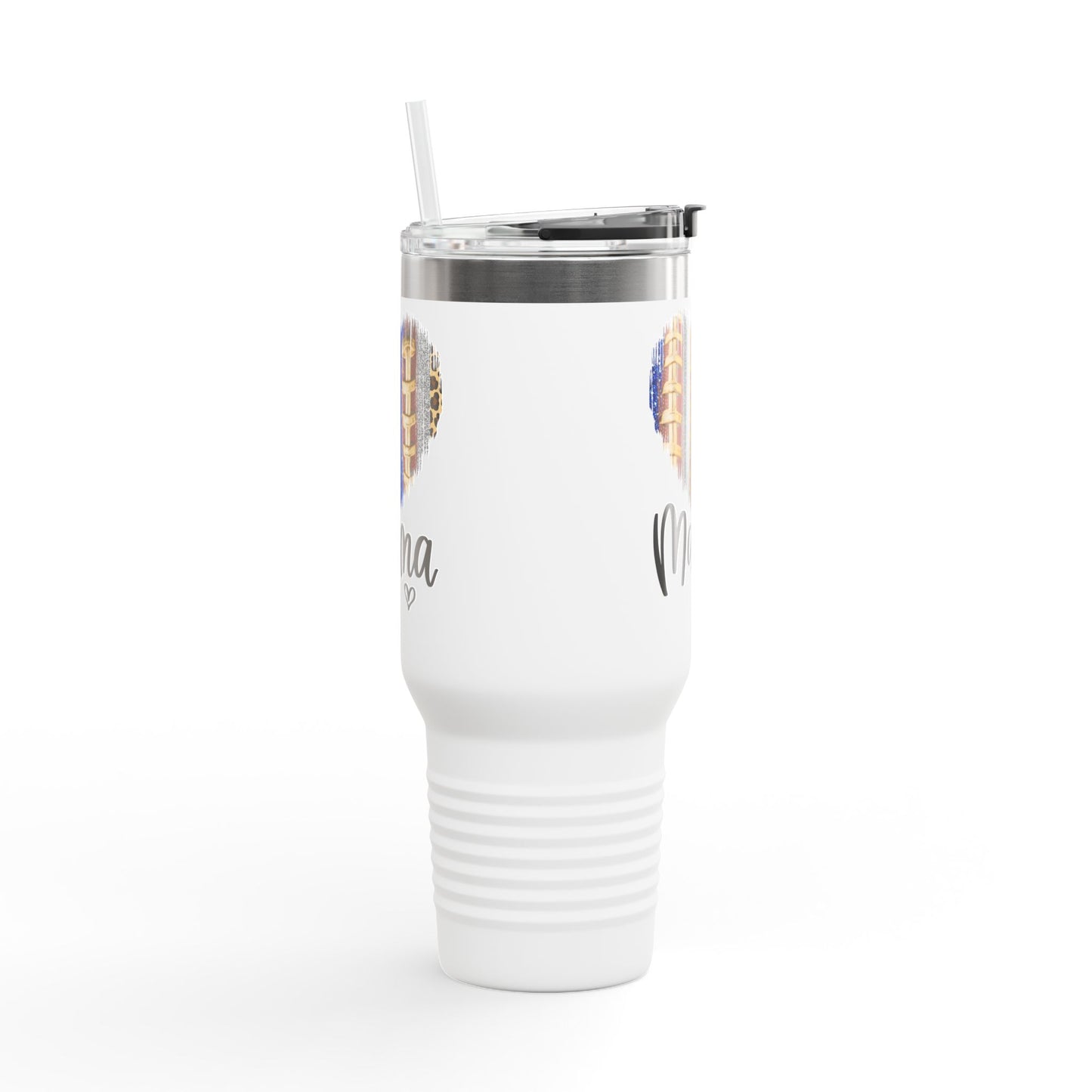 Football Mama Heart Insulated Travel Mug - 40oz