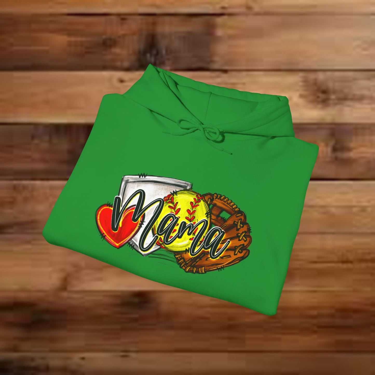 Softball MAMA (Sketched artwork - Unisex Heavy Blend™ Hooded Sweatshirt)