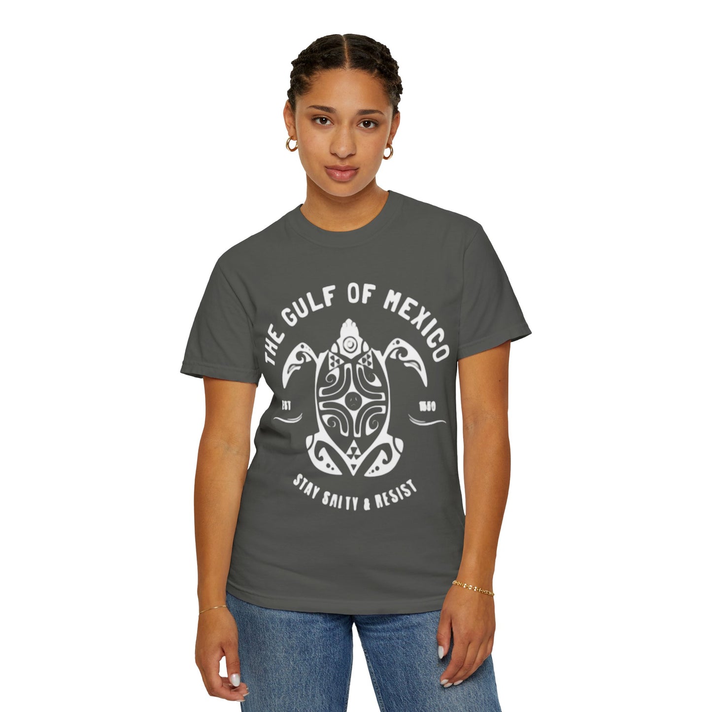Gulf of Mexico Graphic T-Shirt (White Text on Blues)