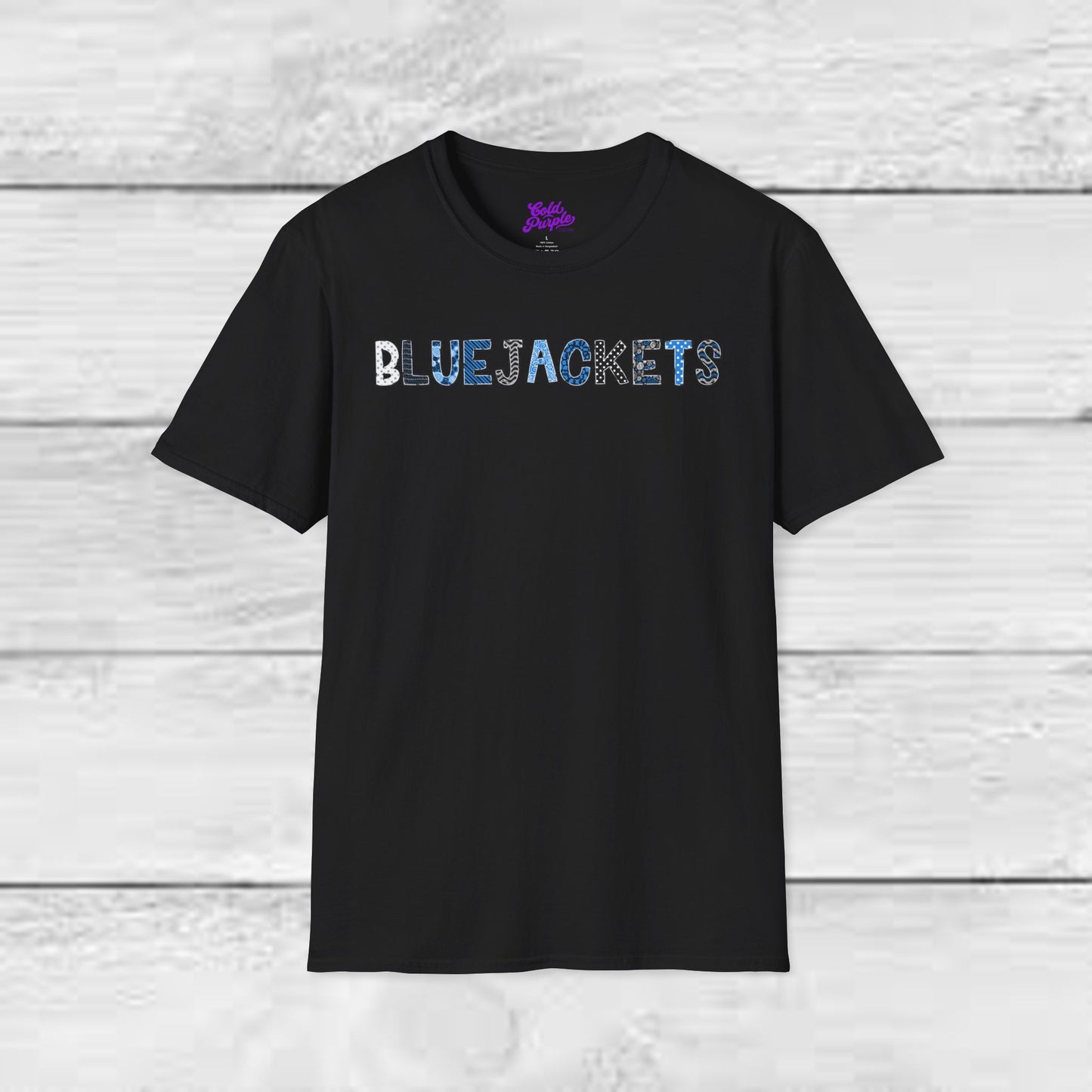 CI Bluejackets (Patchwork Font - Unisex Softstyle T-Shirt)