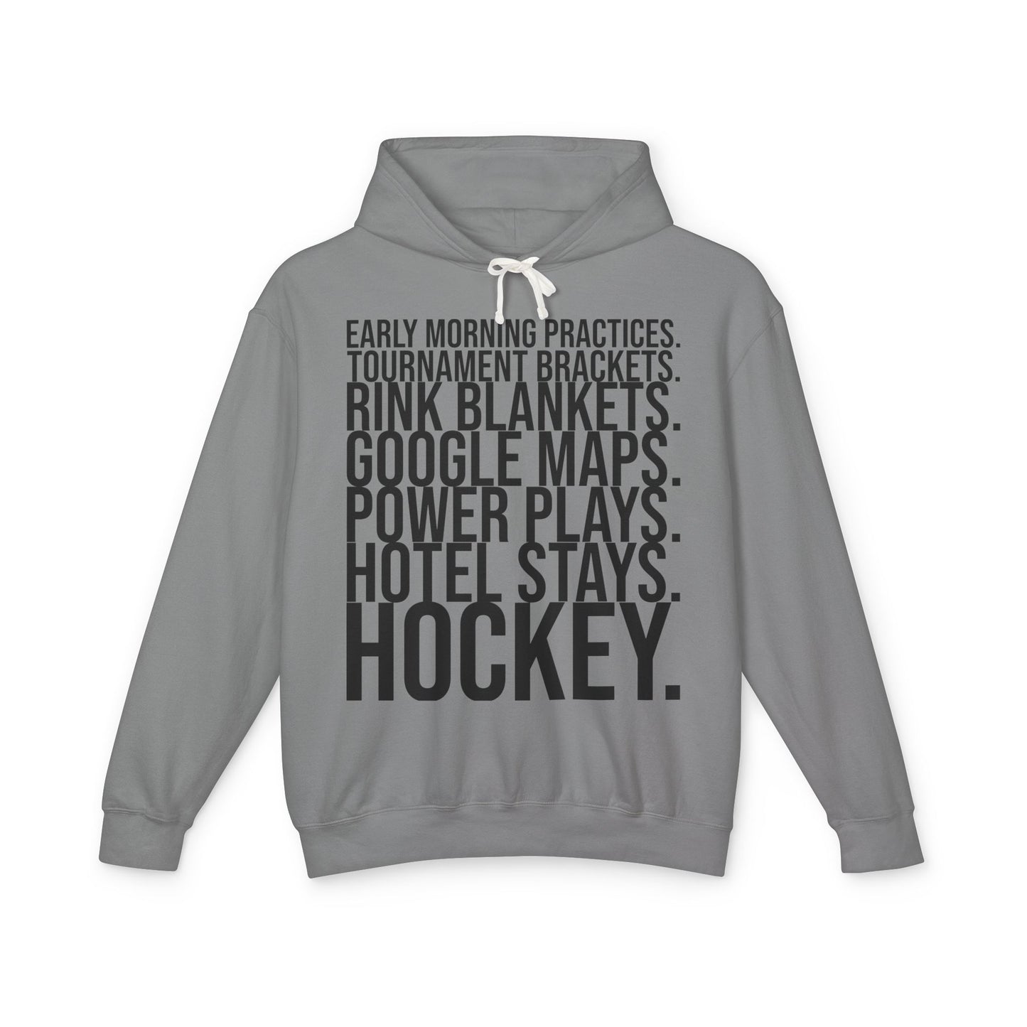Hockey Lifestyle Hoodie Sweatshirt with Black Text