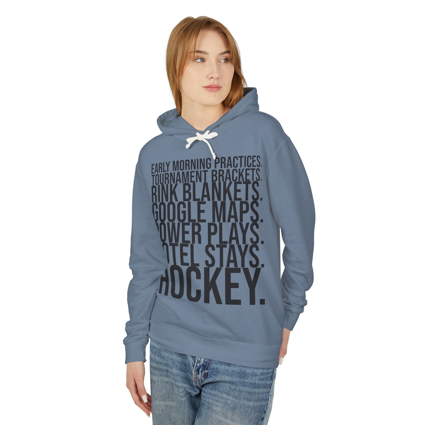 Hockey Lifestyle Hoodie Sweatshirt with Black Text