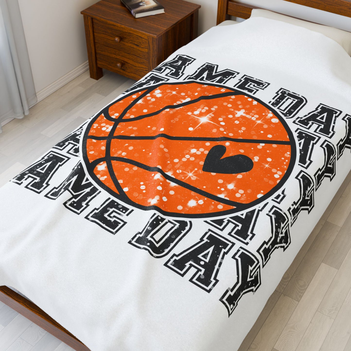 Basketball (game day) ~ Velveteen Plush Blanket