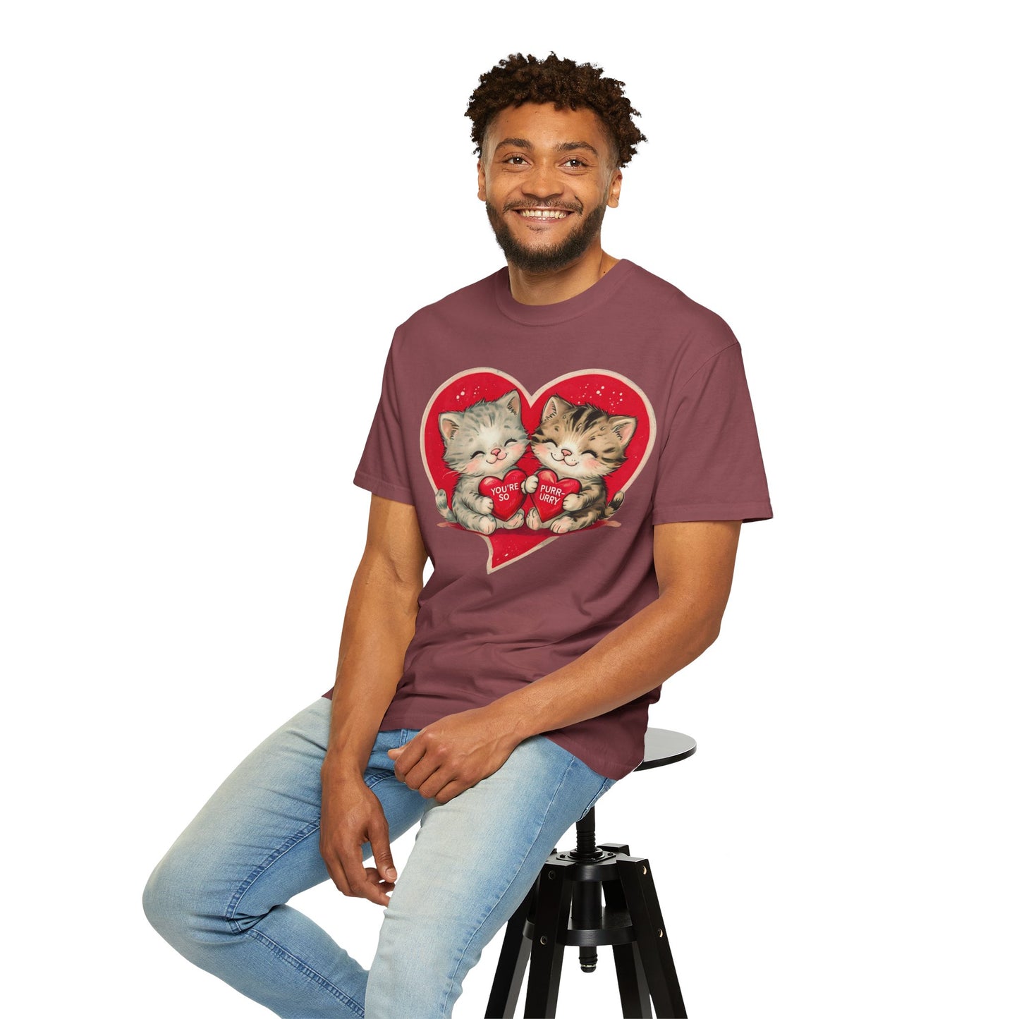 Kitten Valentine - Unisex Garment-Dyed T-shirt