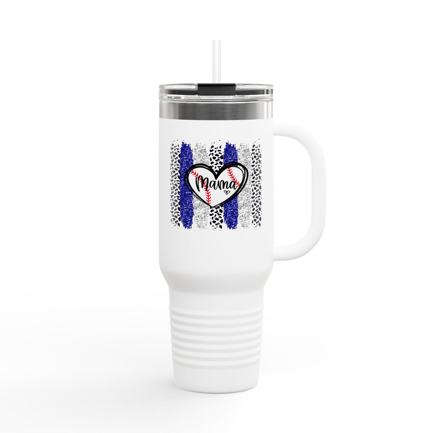 Mama Heart Baseball Insulated Travel Mug - 40oz