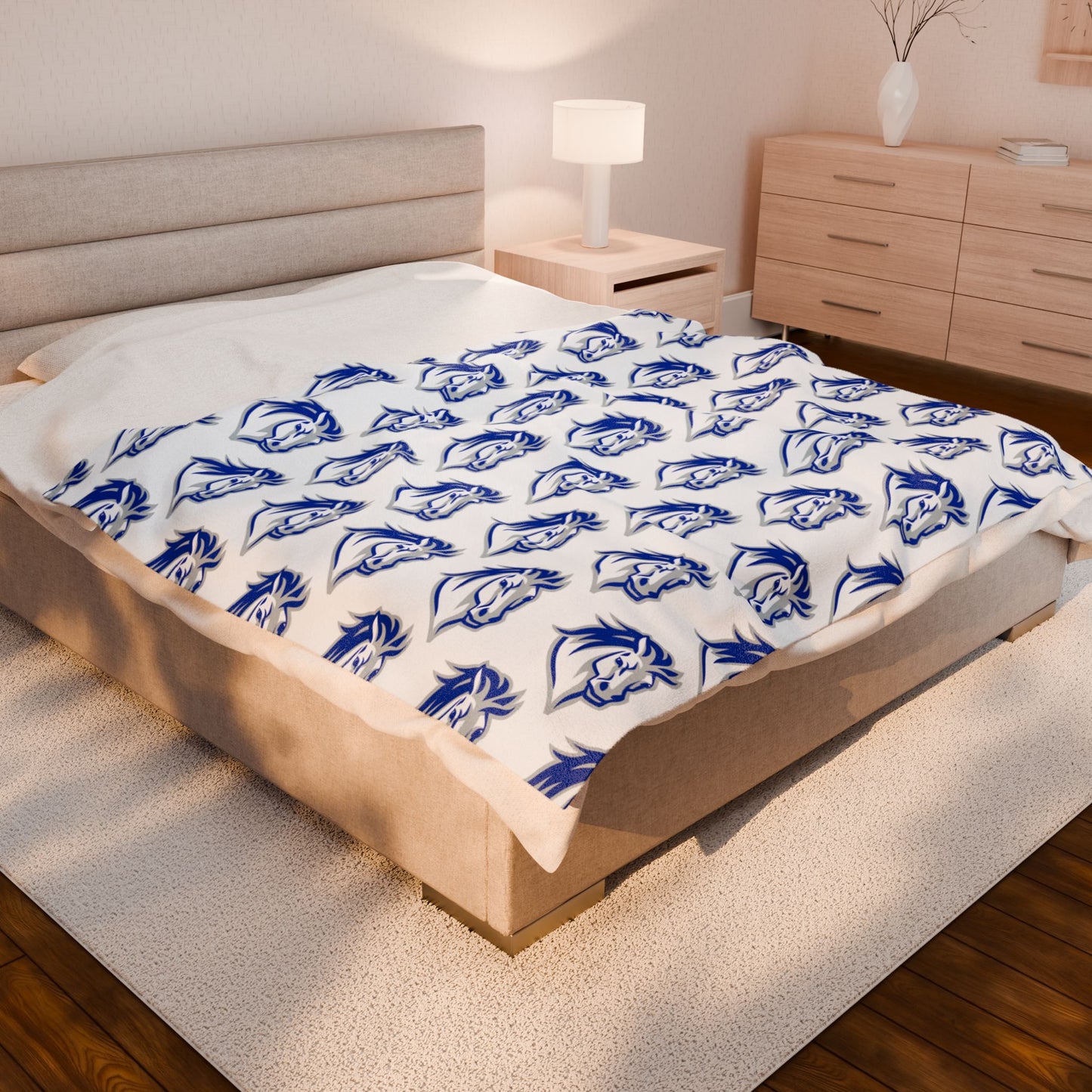 Mora Mustangs ~ Velveteen Plush Blanket