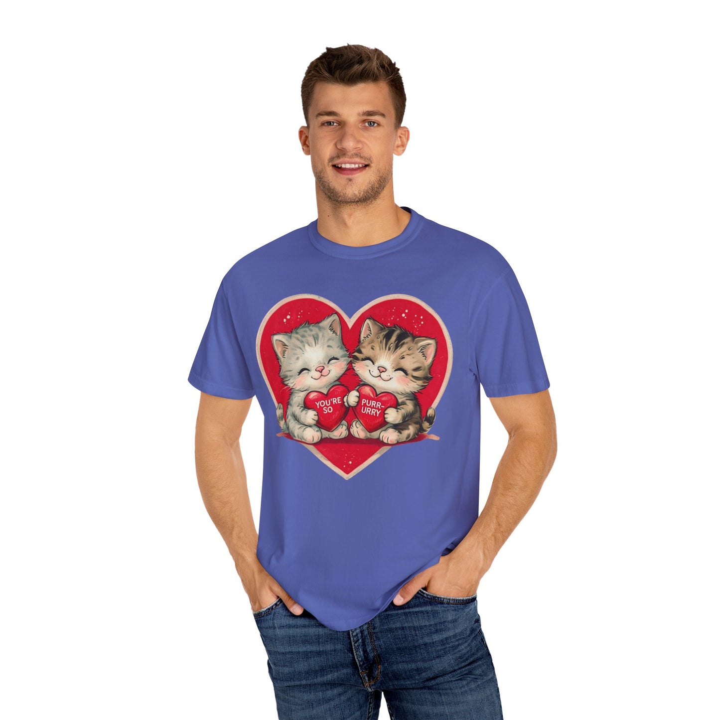 Kitten Valentine - Unisex Garment-Dyed T-shirt