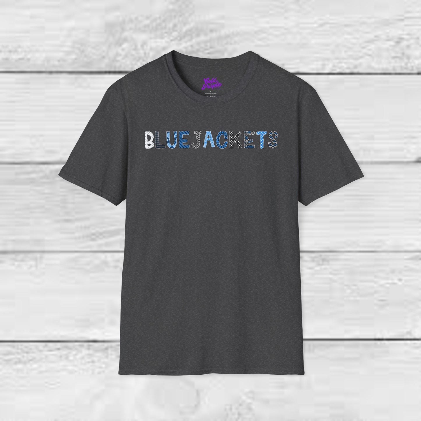 CI Bluejackets (Patchwork Font - Unisex Softstyle T-Shirt)