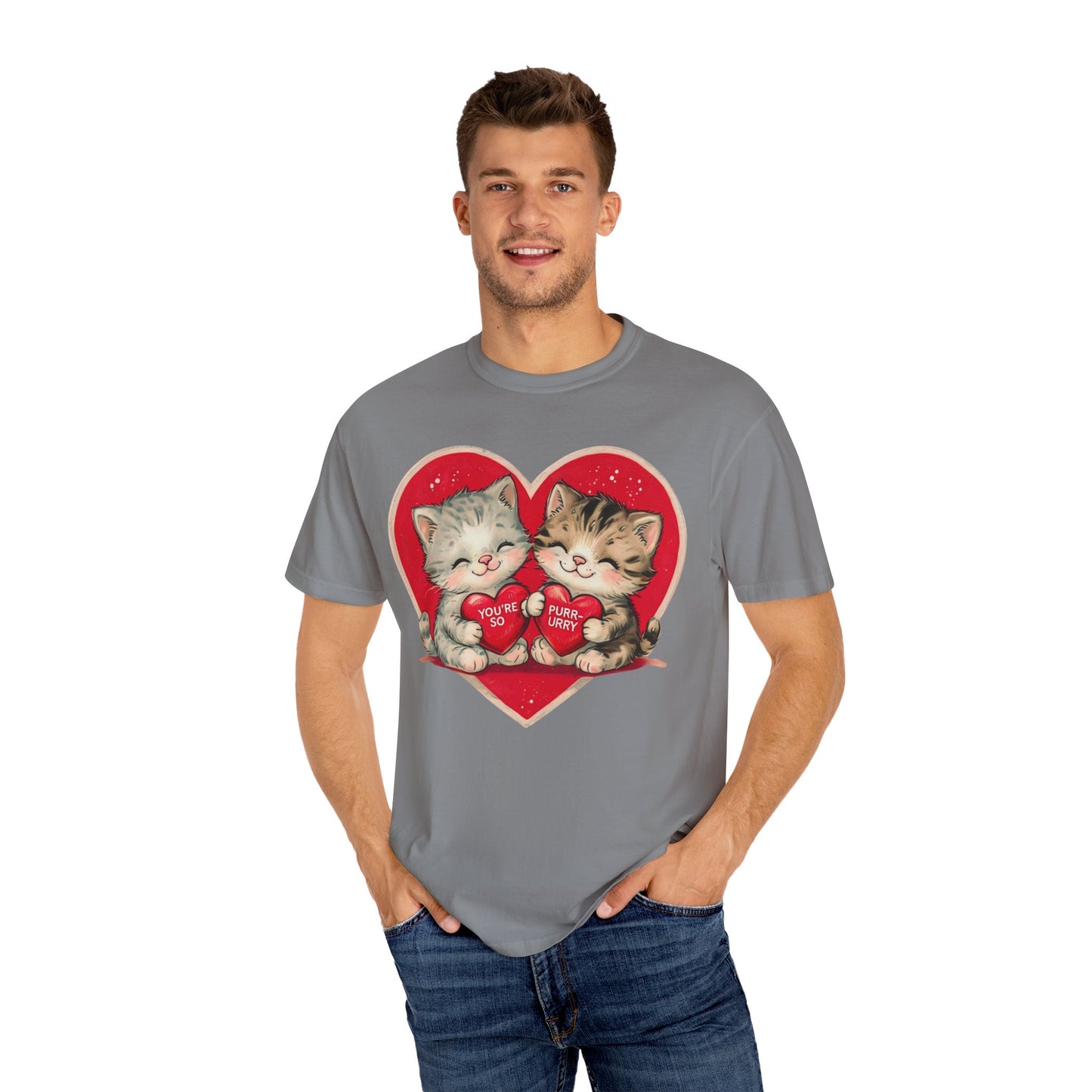 Kitten Valentine - Unisex Garment-Dyed T-shirt