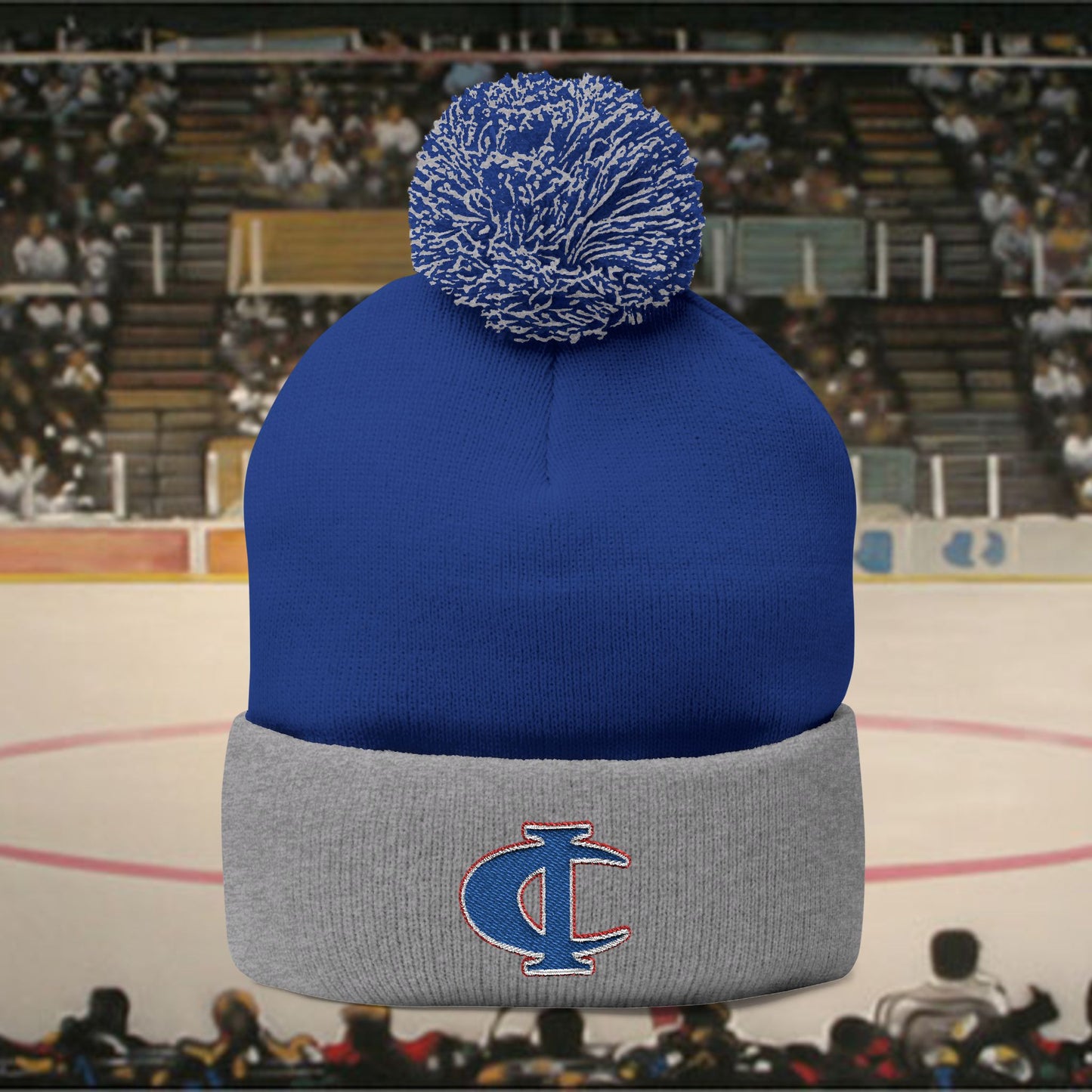 C-I Bluejackets - Embroidered Beanie w/Pom-Pom