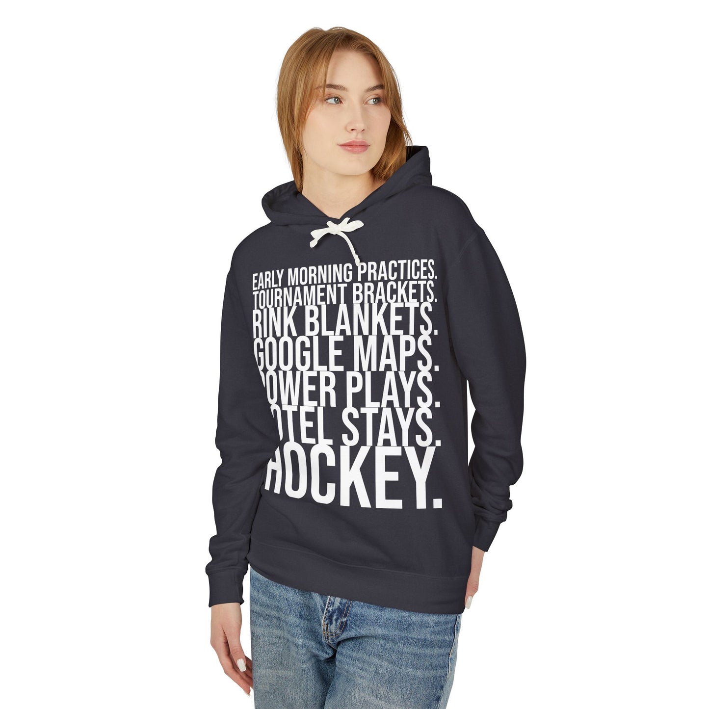 Hockey Lifestyle Hoodie Sweatshirt with White Text