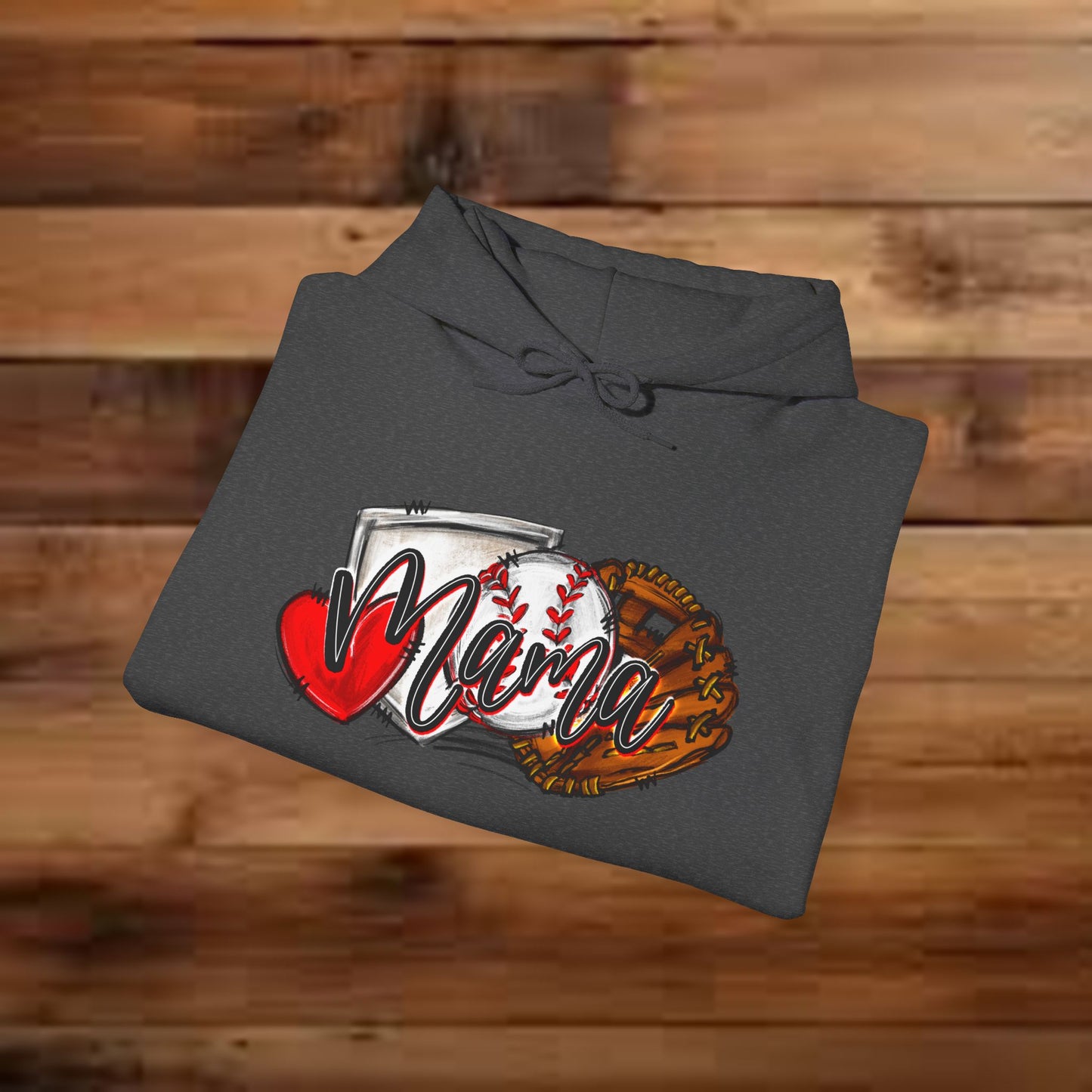 Baseball MAMA (Sketched artwork - Unisex Heavy Blend™ Hooded Sweatshirt)