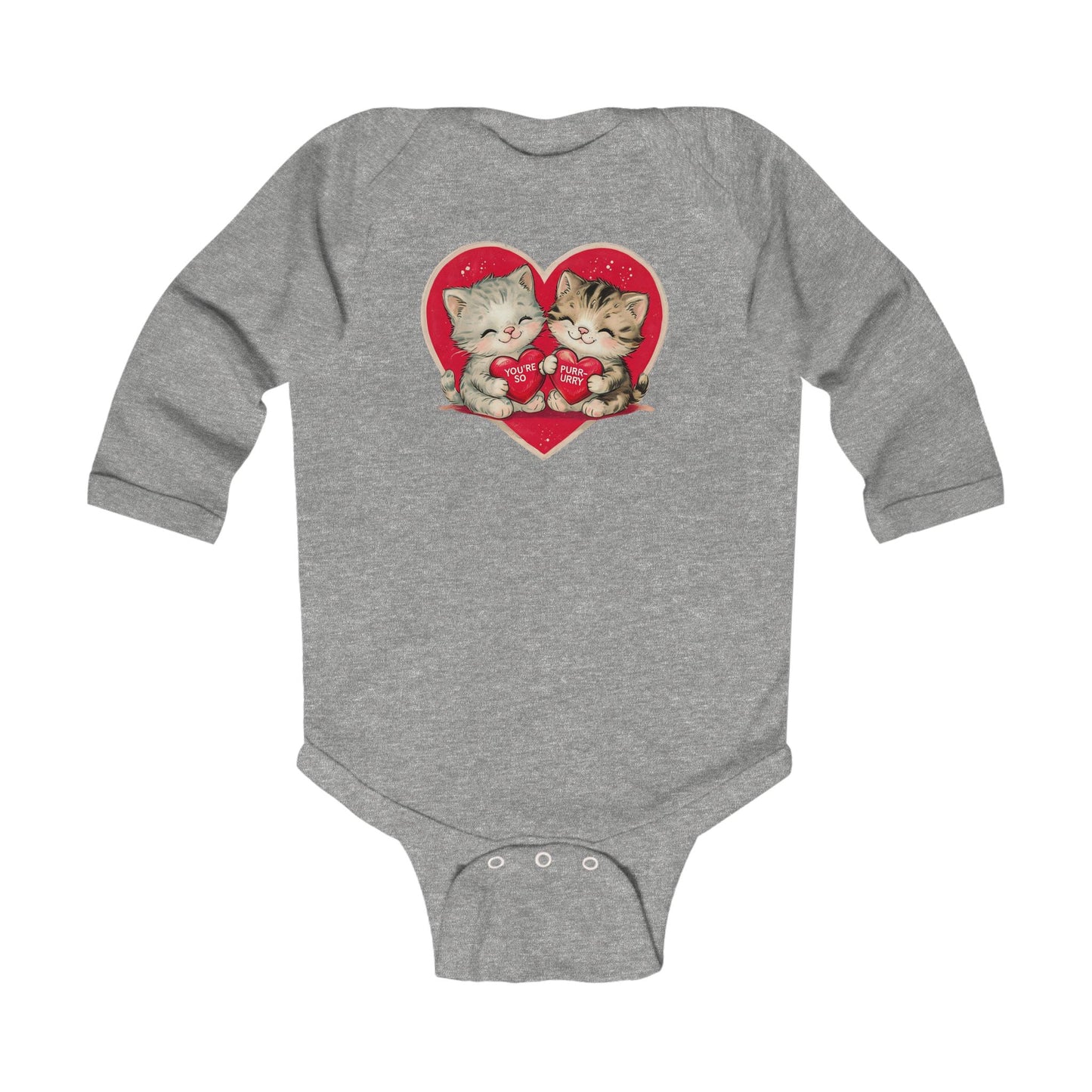 Kitten Valentine - Infant Long Sleeve Bodysuit
