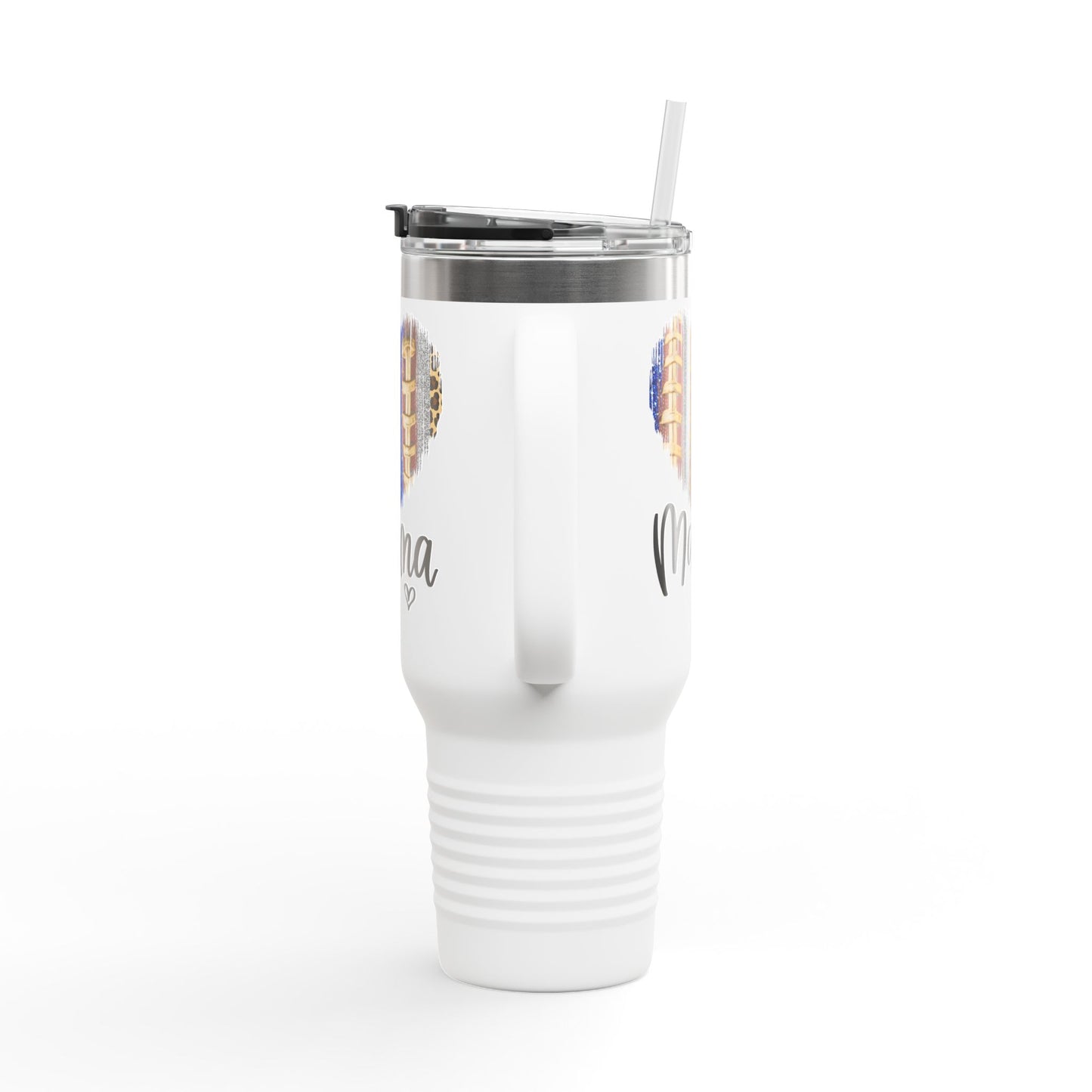 Football Mama Heart Insulated Travel Mug - 40oz