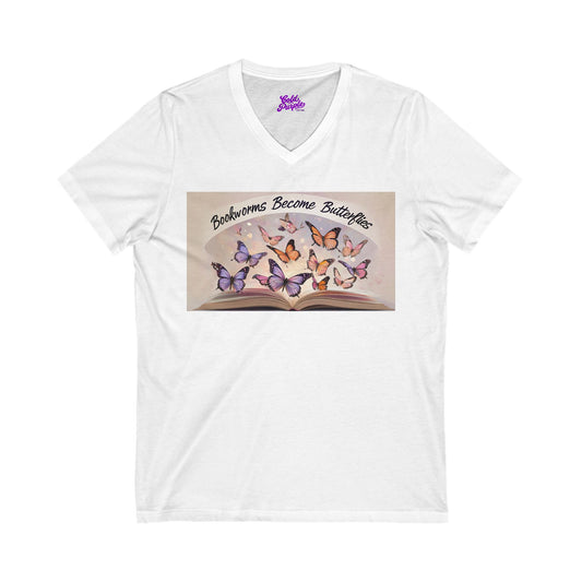 Butterflies Bookworms T-Shirt V-neck