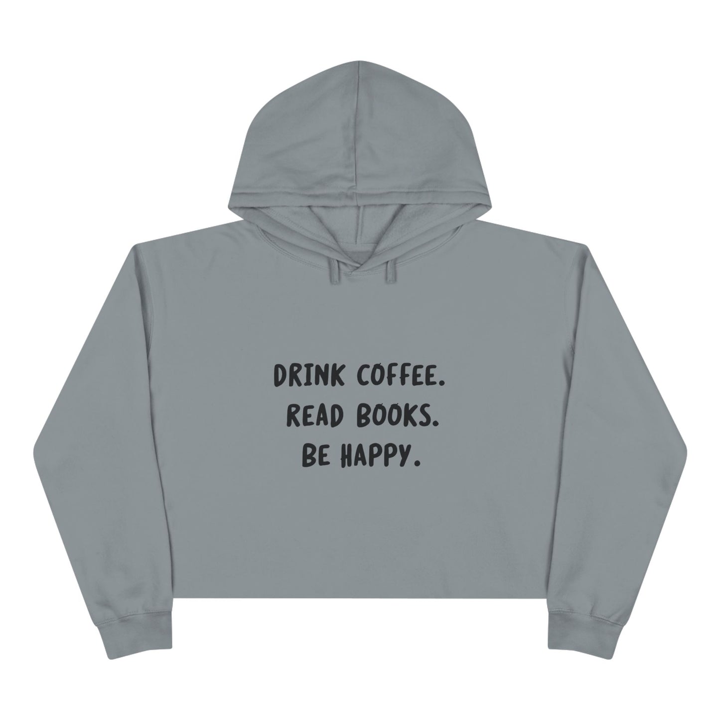 Coffee & Books = Happiness Crop Hoodie