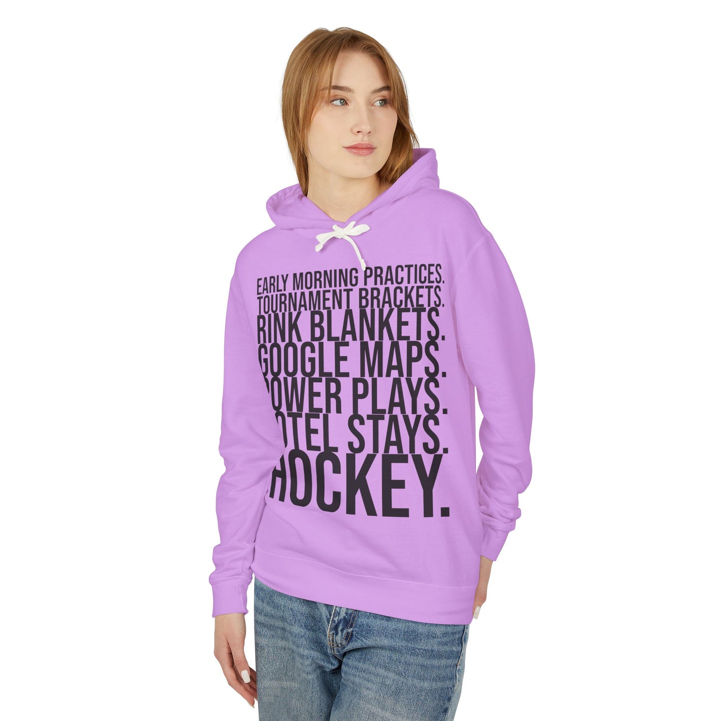 Hockey Lifestyle Hoodie Sweatshirt with Black Text