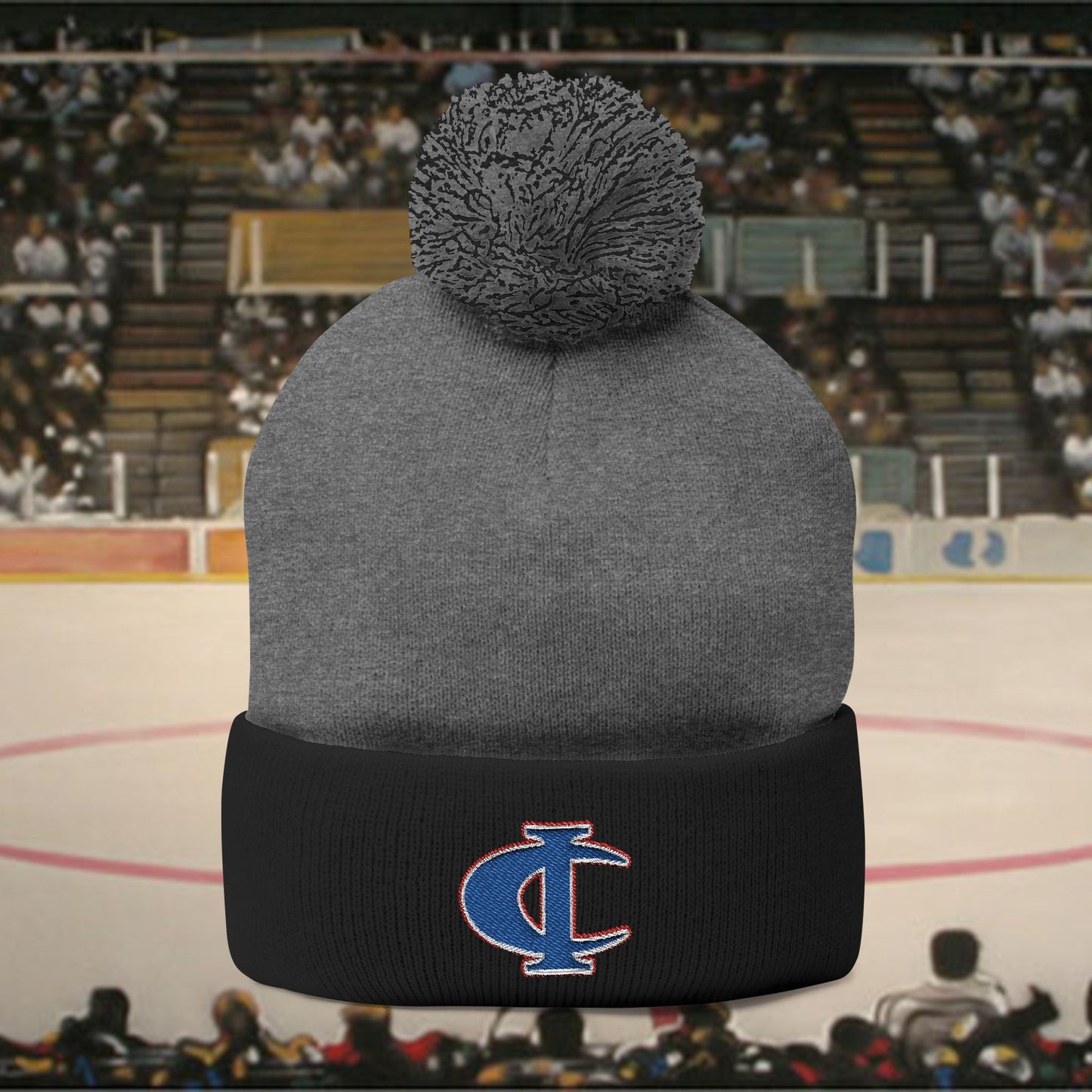 C-I Bluejackets - Embroidered Beanie w/Pom-Pom