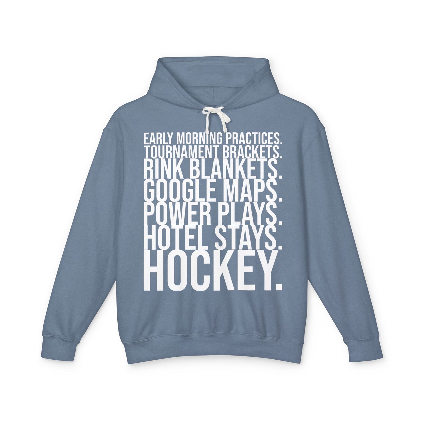 Hockey Lifestyle Hoodie Sweatshirt with White Text