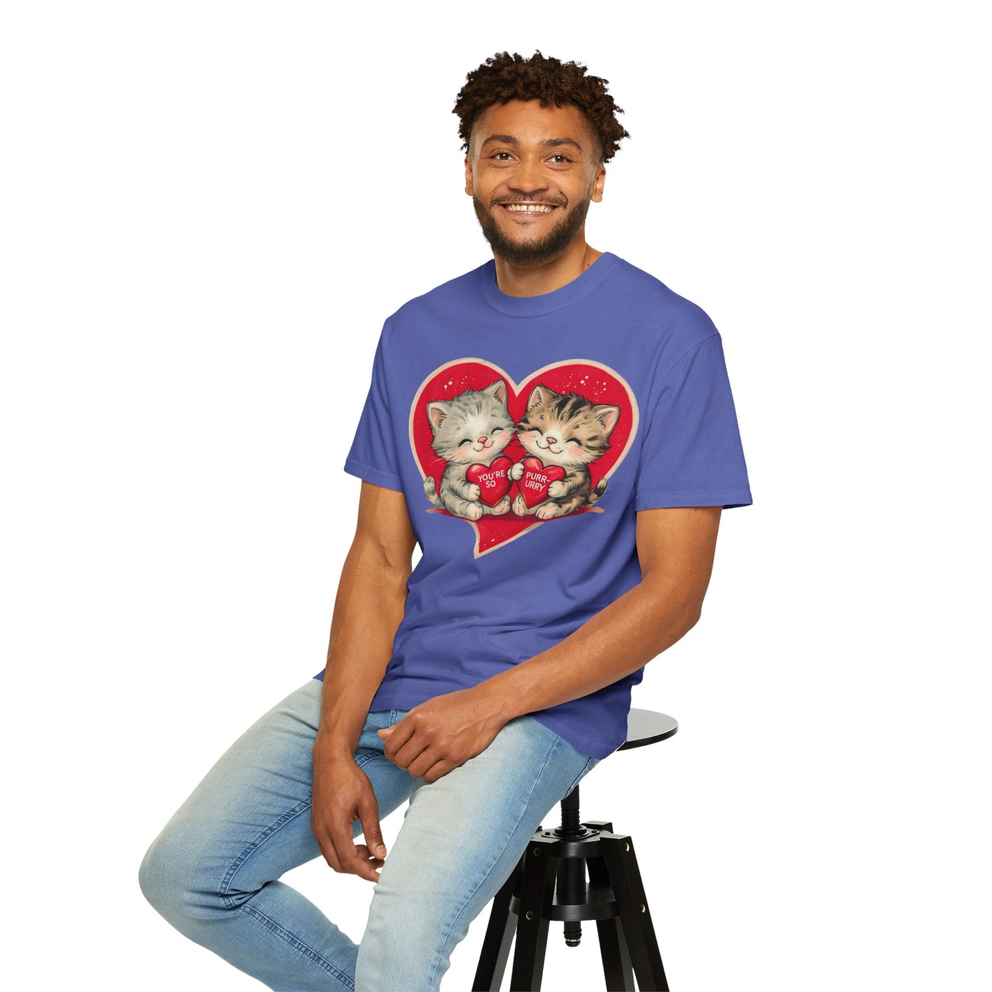 Kitten Valentine - Unisex Garment-Dyed T-shirt