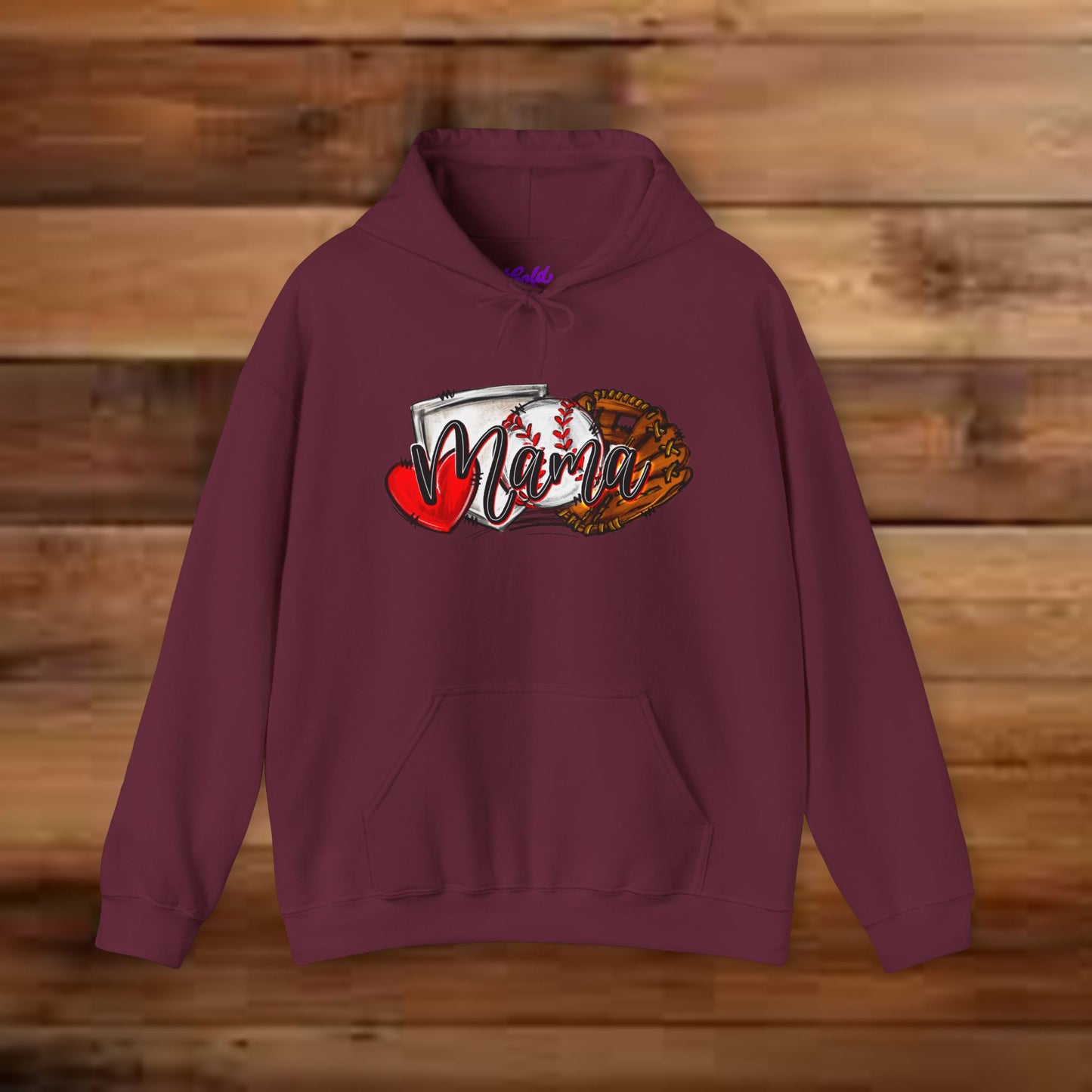 Baseball MAMA (Sketched artwork - Unisex Heavy Blend™ Hooded Sweatshirt)