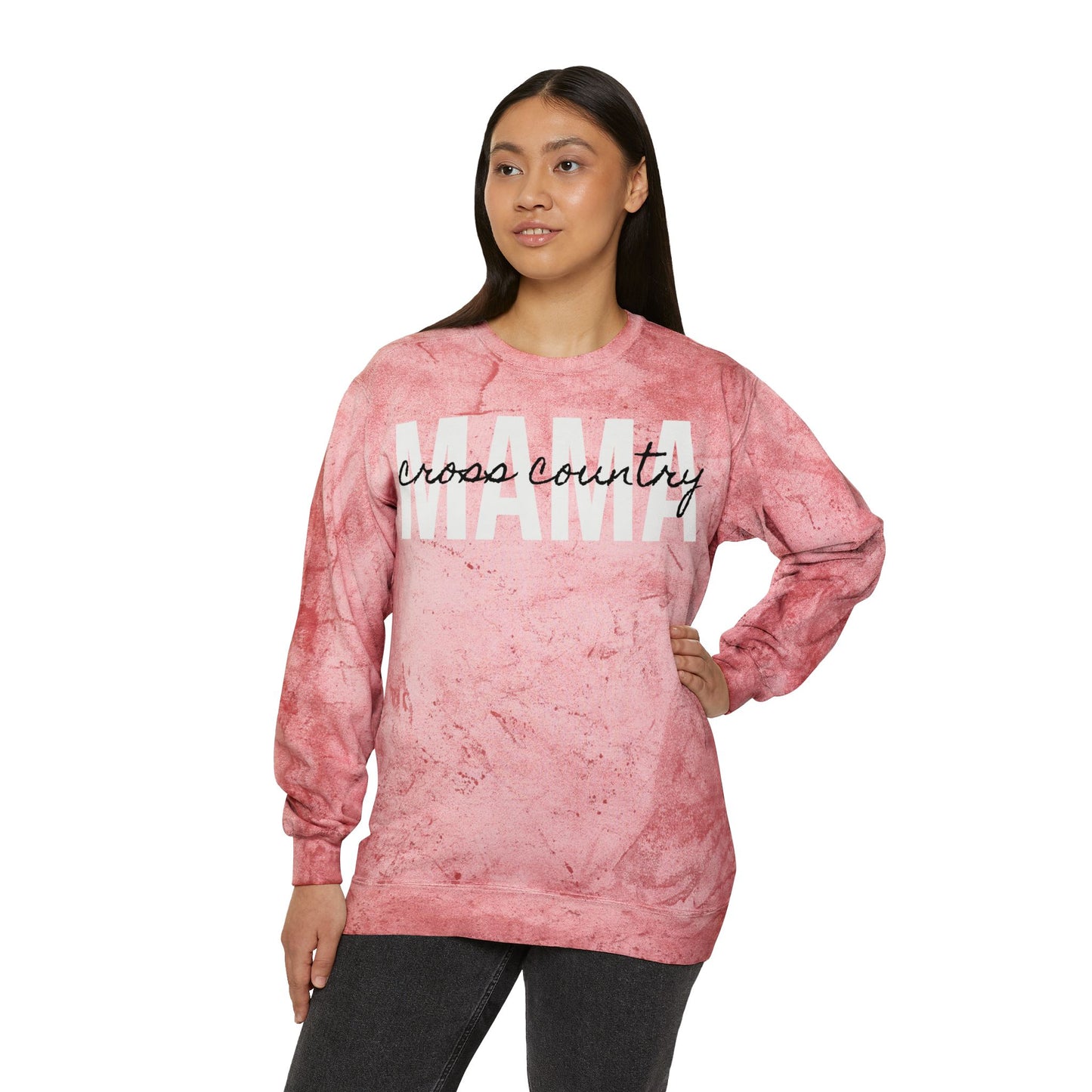 Cross Country Running Mama Tie Dye Sweatshirt
