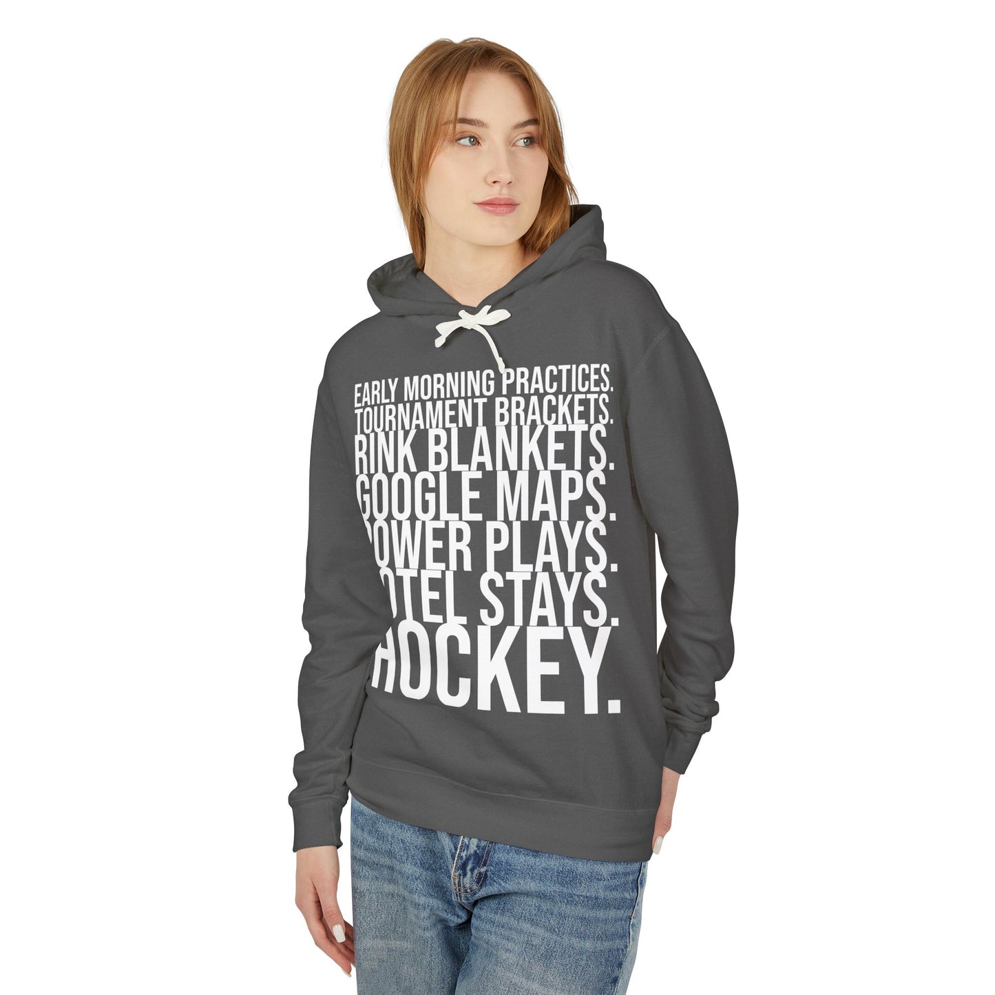 Hockey Lifestyle Hoodie Sweatshirt with White Text