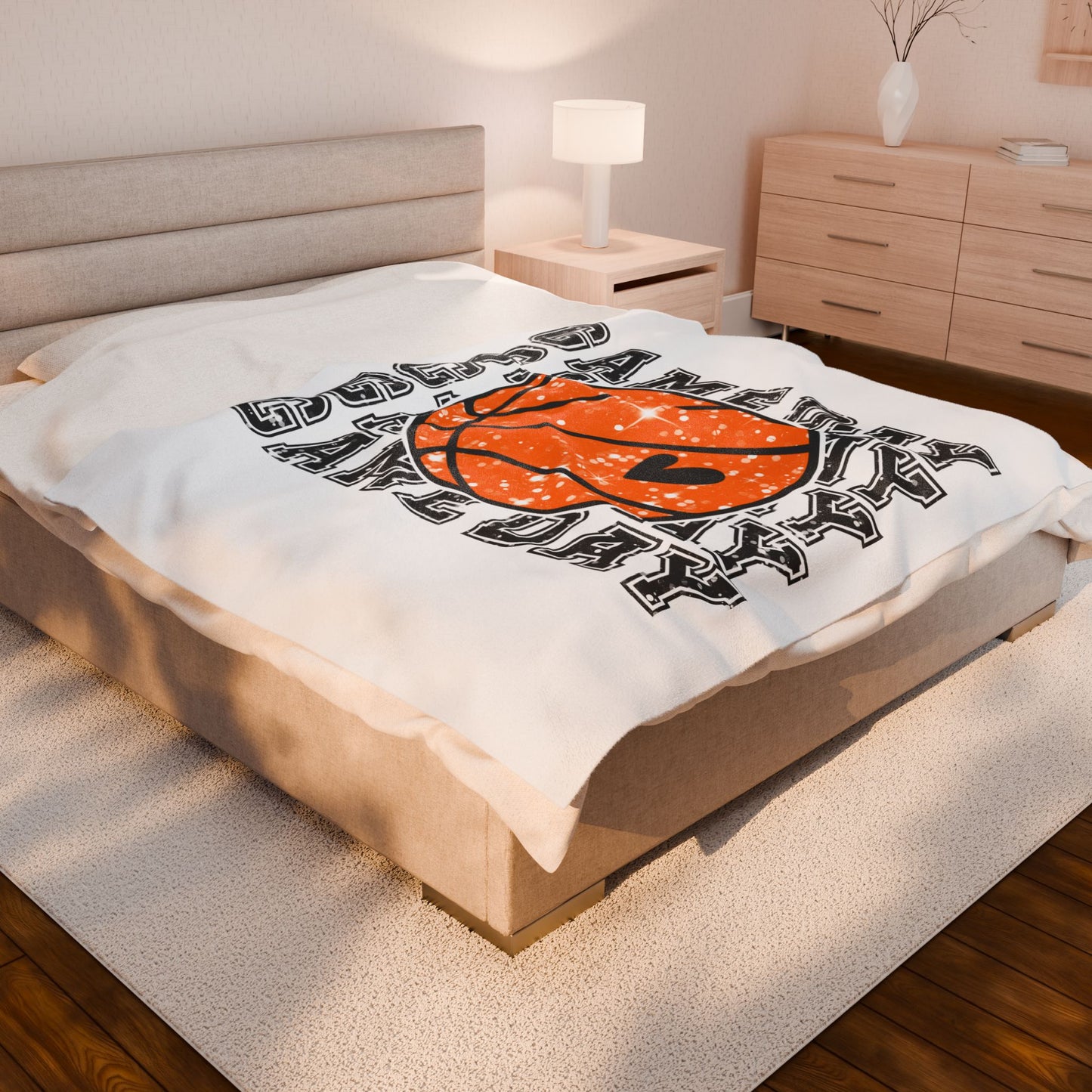 Basketball (game day) ~ Velveteen Plush Blanket