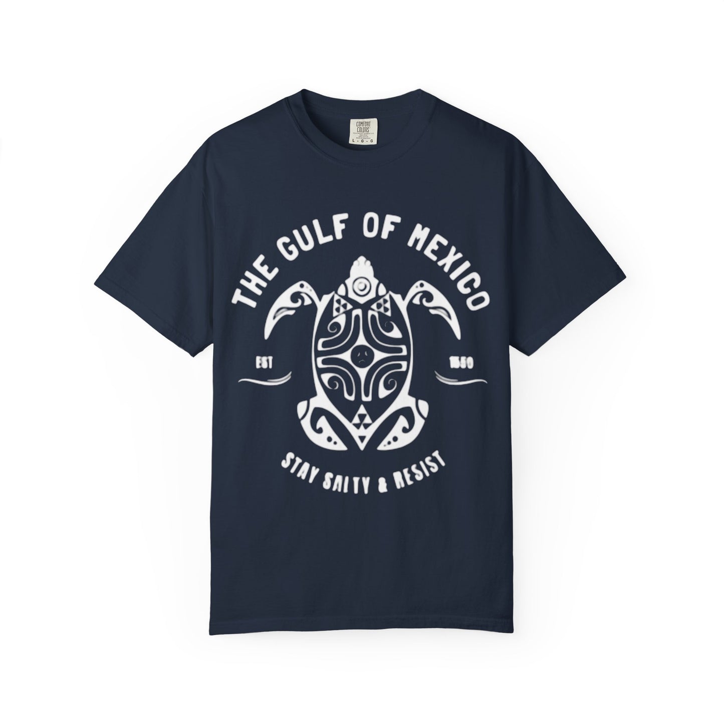 Gulf of Mexico Graphic T-Shirt (White Text on Blues)