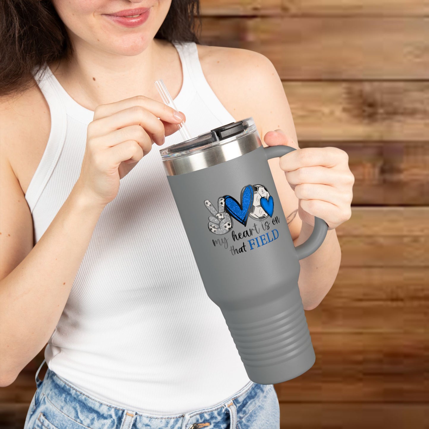 My Heart is on that Field Insulated Tumbler - 40oz