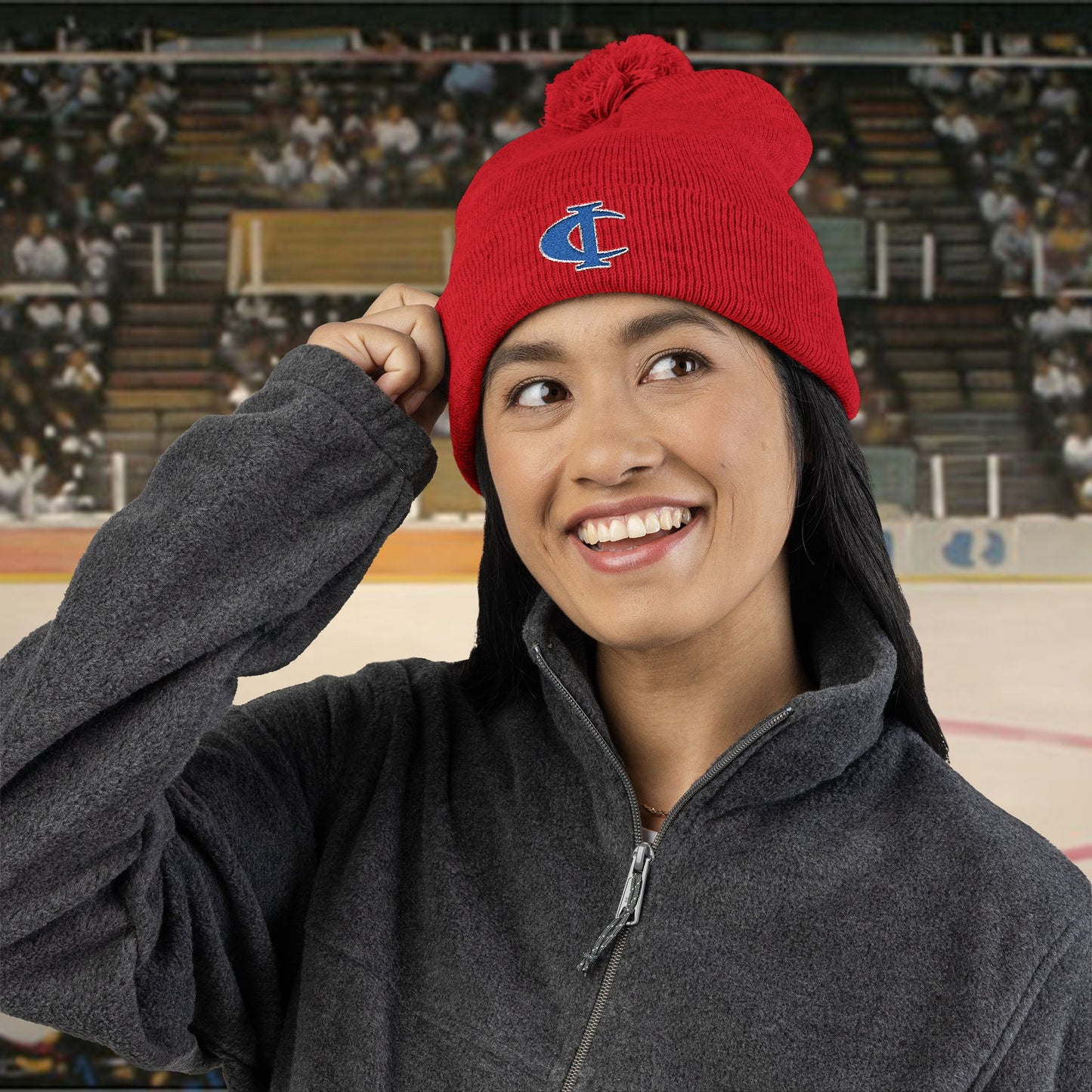 C-I Bluejackets - Embroidered Beanie w/Pom-Pom